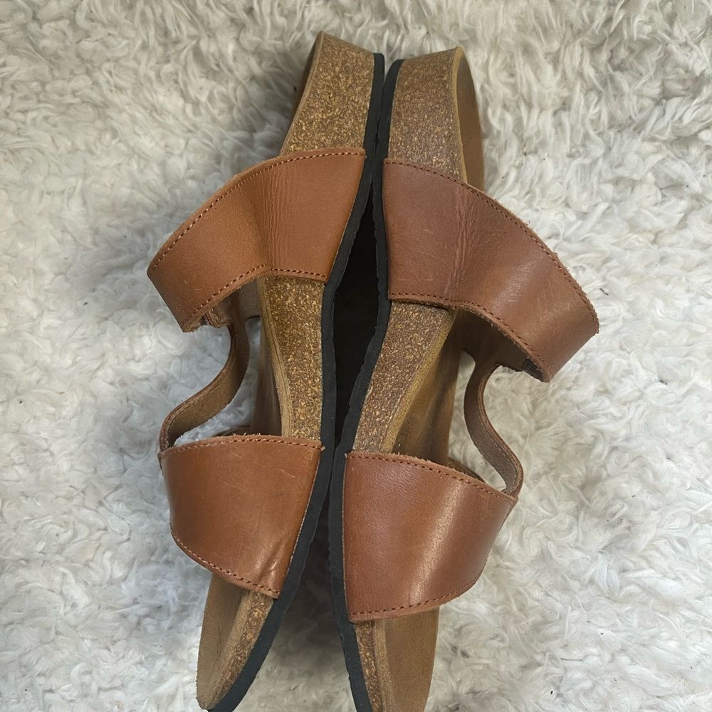 Vionic  Pamplona leather Tan  straps Ortho heel slide sandals  SZ8.5 - Picture 5 of 10